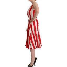 White Red Stretch Shift A-line Gown Dress