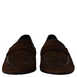 Shoes Dress Loafers Brown Leather Slip Shoes