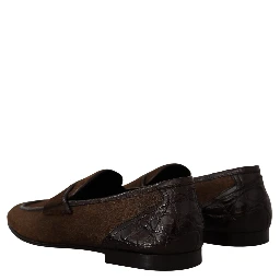 Shoes Dress Loafers Brown Leather Slip Shoes