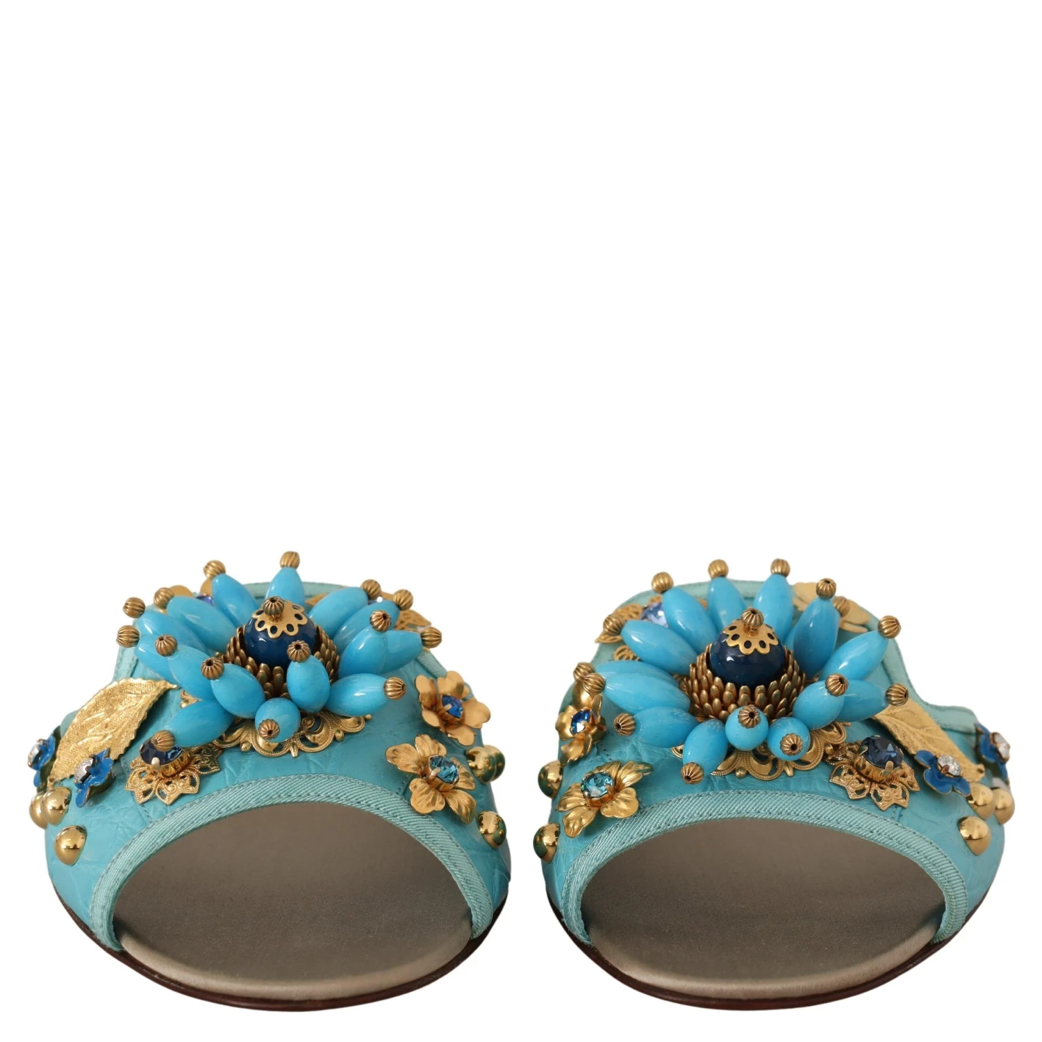 Blue Crystal Exotic Leather Blue Crystal Sandals
