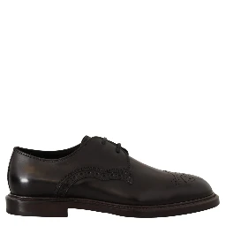 Black Leather Dress Formal Derby Shoes