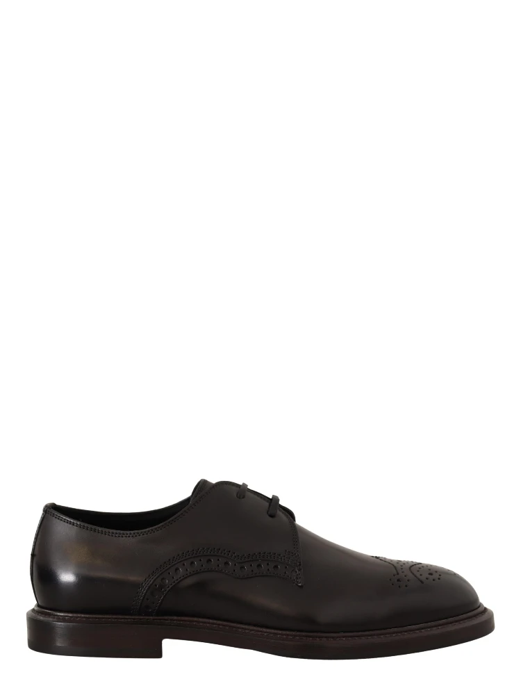 Black Leather Dress Formal Derby Shoes