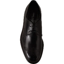 Black Leather Dress Formal Derby Shoes