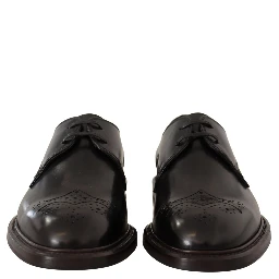 Black Leather Dress Formal Derby Shoes