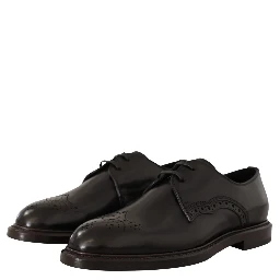 Black Leather Dress Formal Derby Shoes