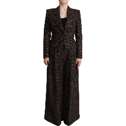 Dark Brown Wool Single Breasted 2 Pc Jacket Pants