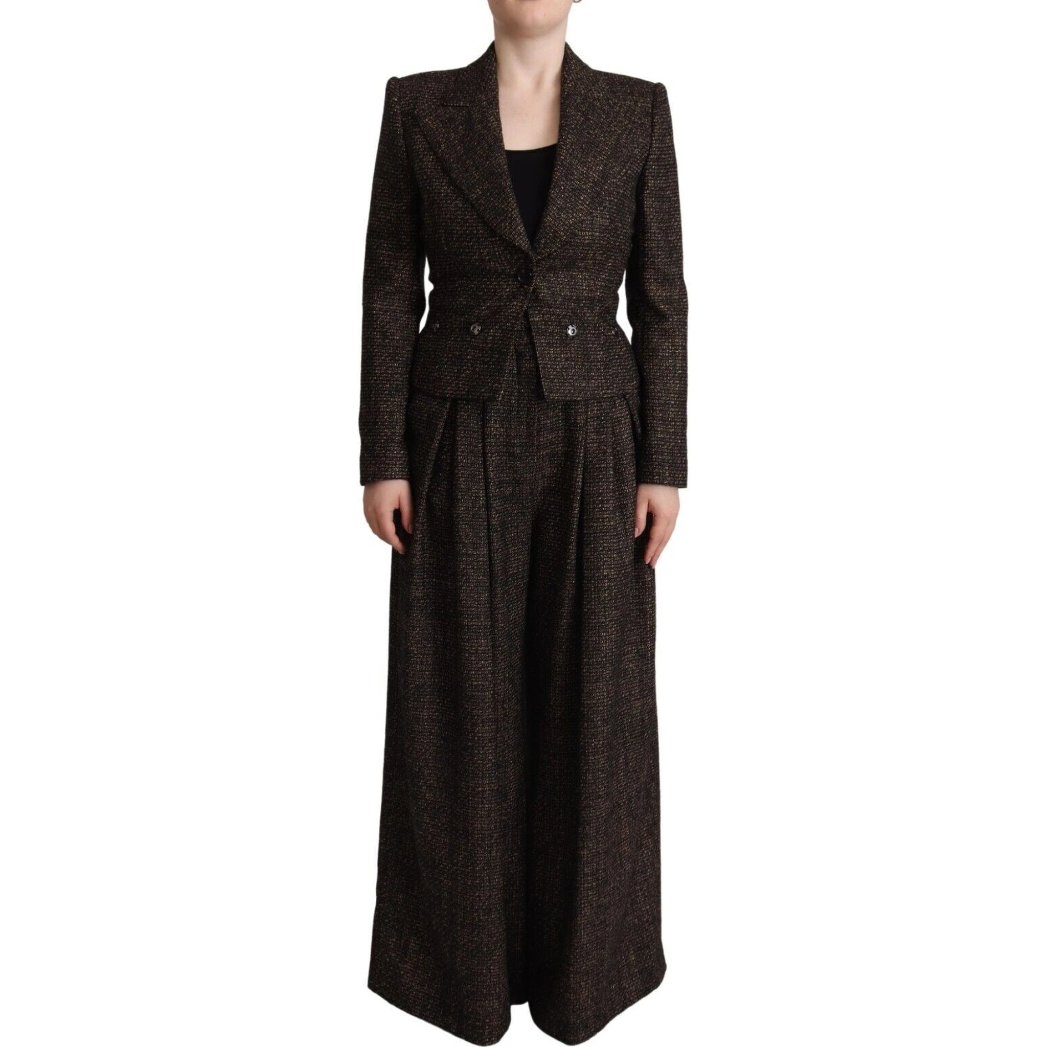 Dark Brown Wool Single Breasted 2 Pc Jacket Pants