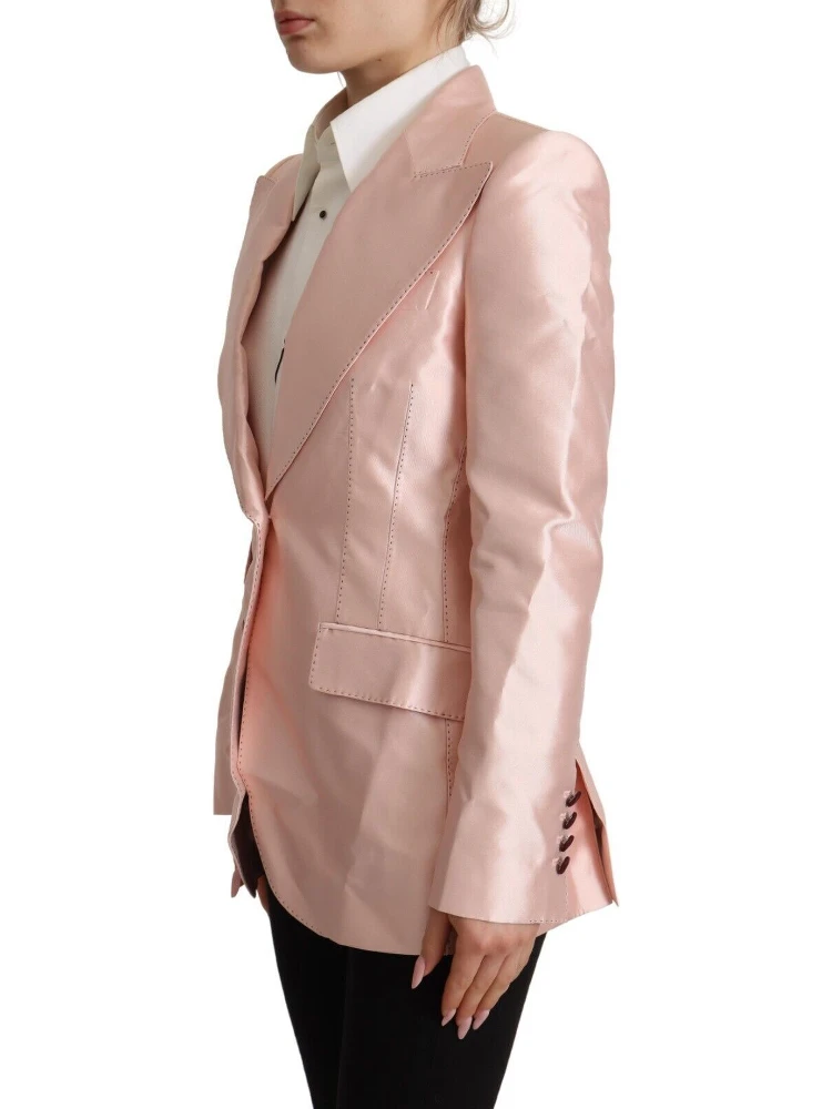 Pink Satin Long Sleeves Blazer Coat Jacket alternative