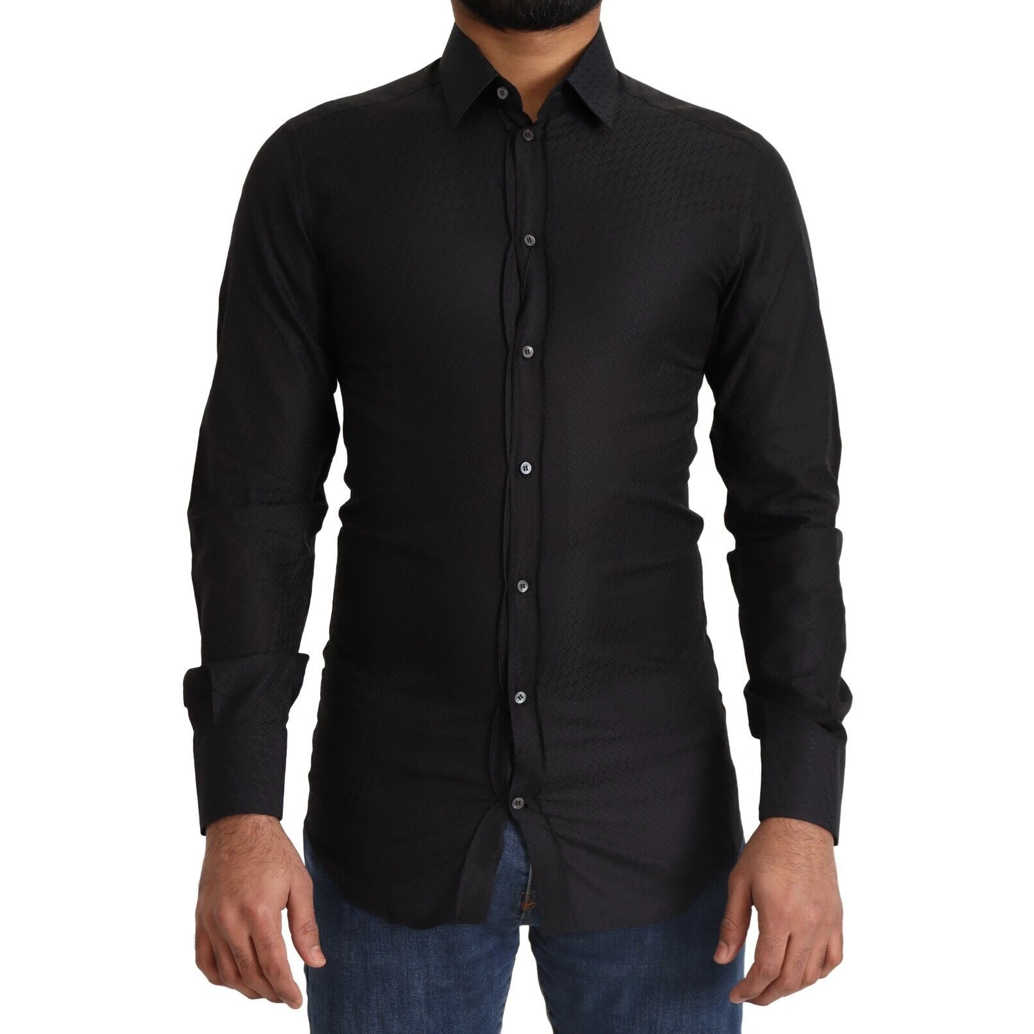 Black GOLD Cotton Slim Dress Formal Shirt
