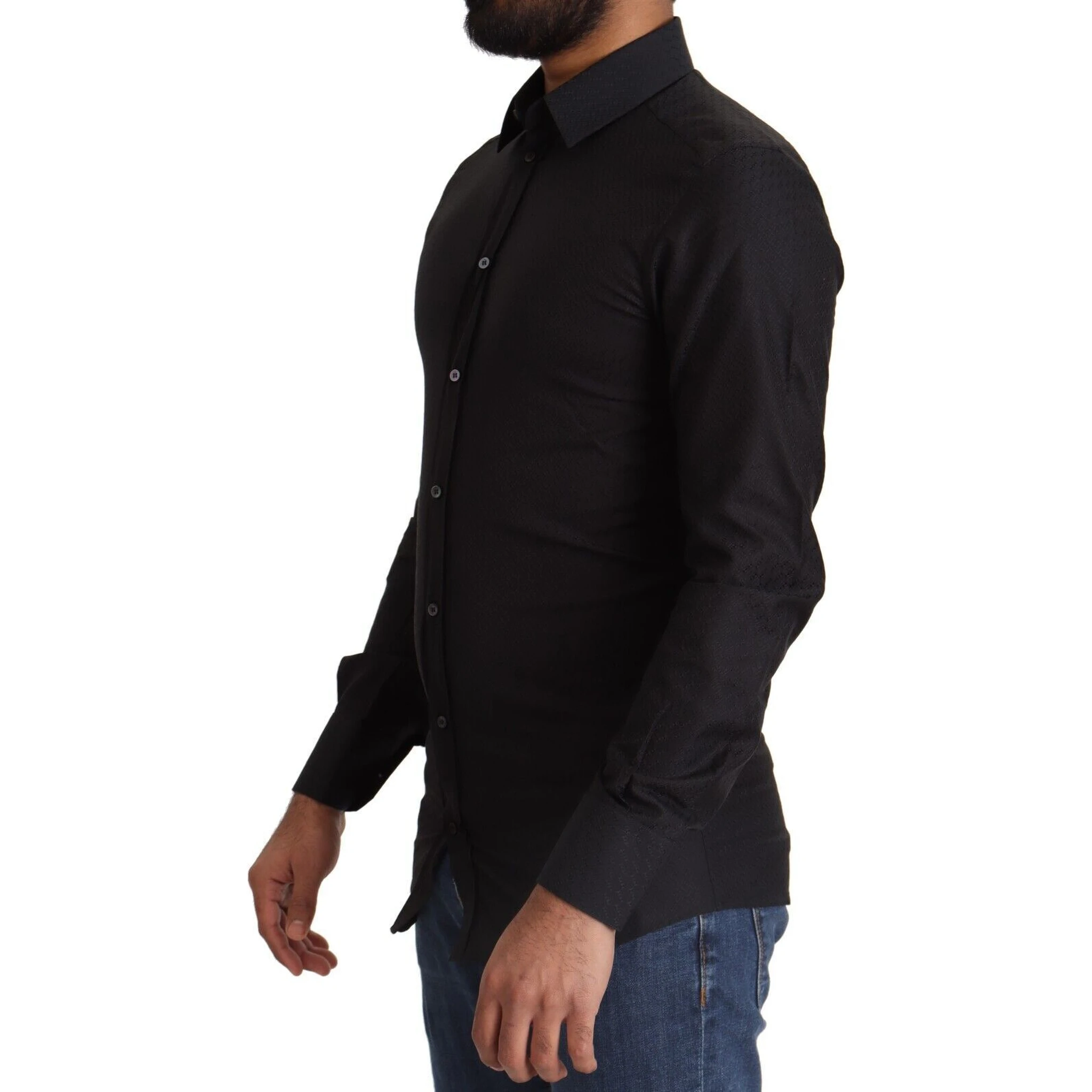 Black GOLD Cotton Slim Dress Formal Shirt