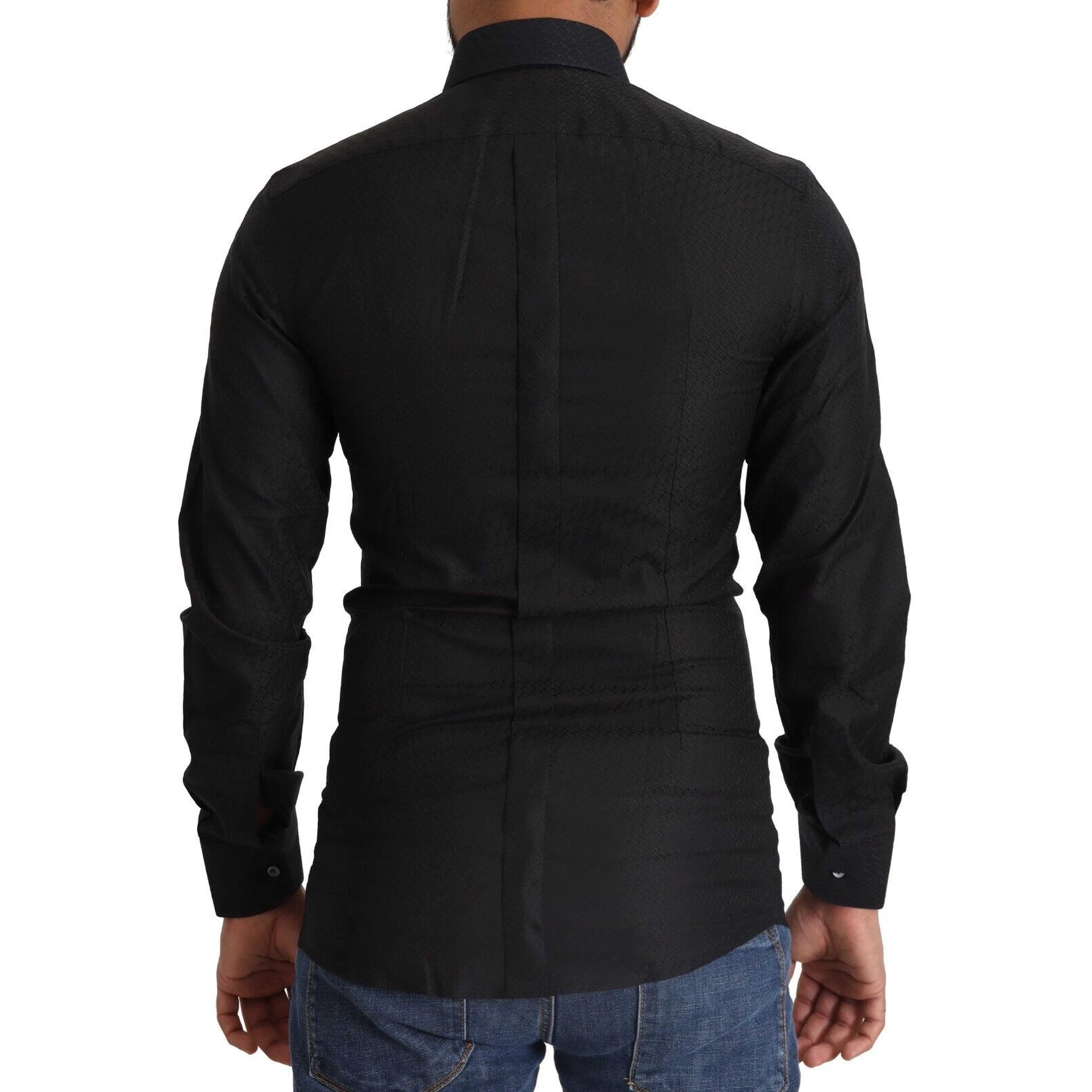 Black GOLD Cotton Slim Dress Formal Shirt
