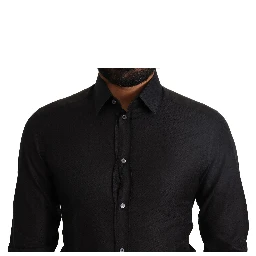 Black GOLD Cotton Slim Dress Formal Shirt