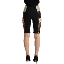 Multicolor Patchwork High Waist Cropped Pants
