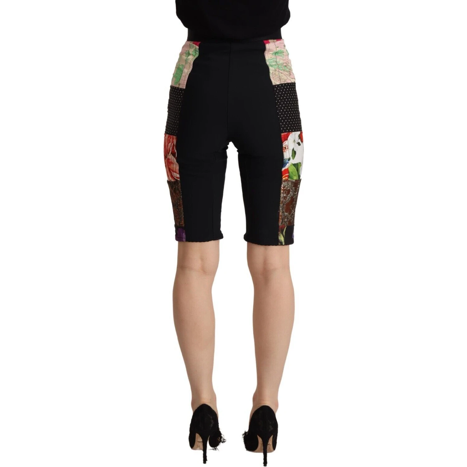 Multicolor Patchwork High Waist Cropped Pants