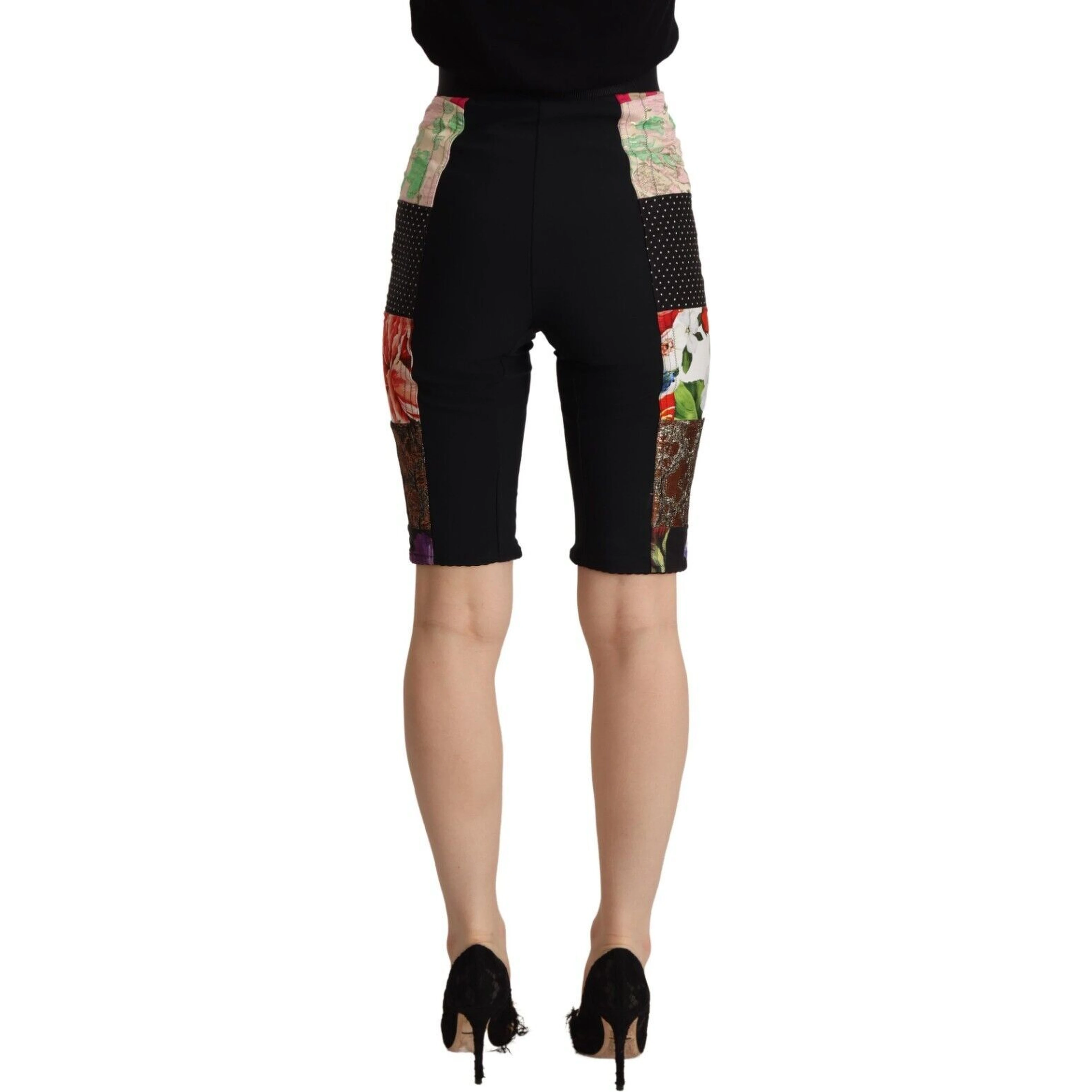 Multicolor Patchwork High Waist Cropped Pants