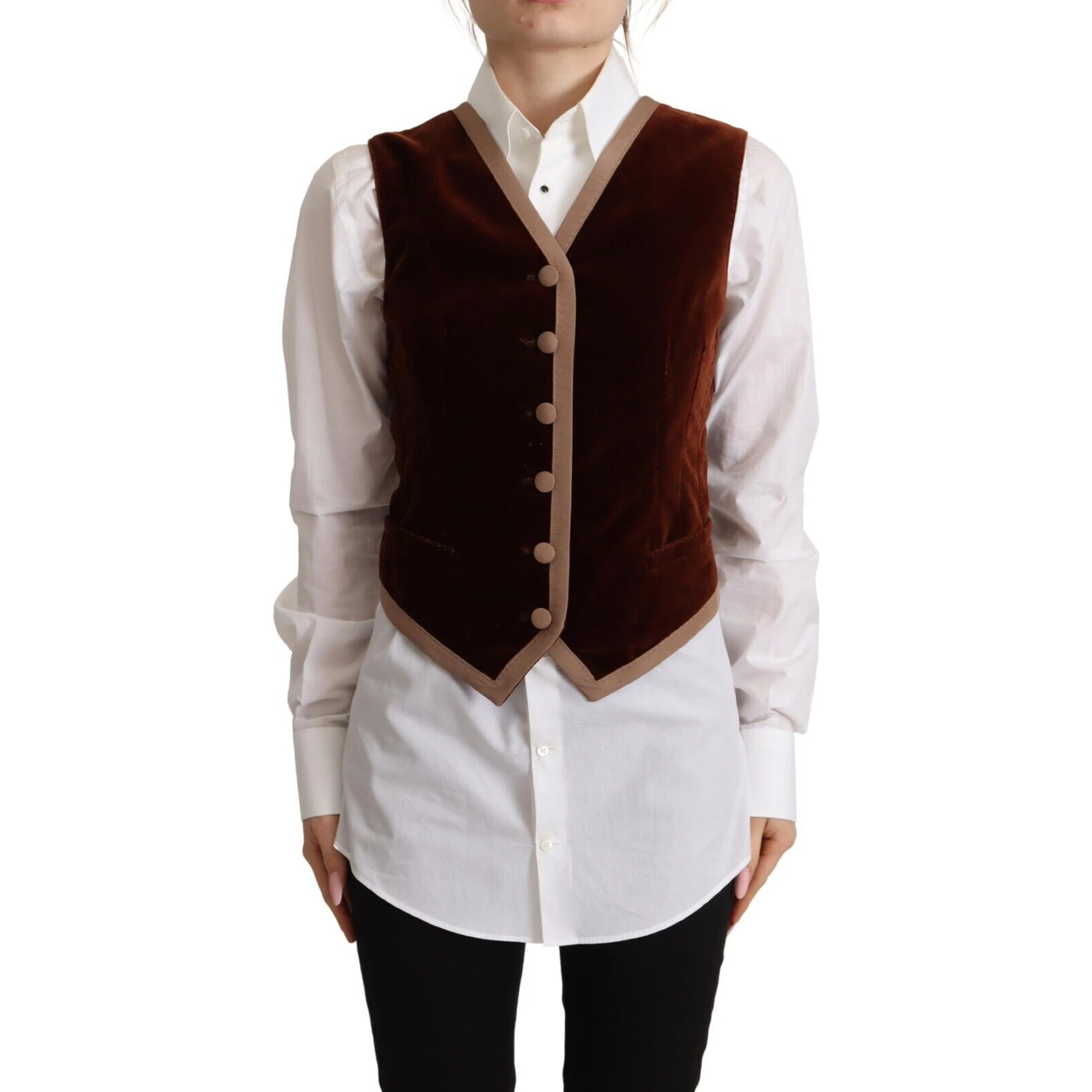 Bordeaux Velvet Cotton V-neck Sleeveless Vest Top