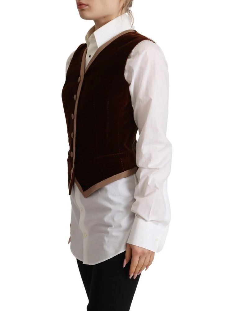 Bordeaux Velvet Cotton V-neck Sleeveless Vest Top alternative