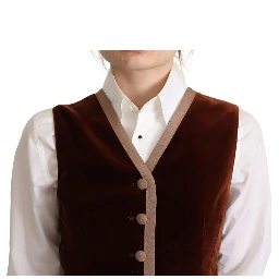 Bordeaux Velvet Cotton V-neck Sleeveless Vest Top