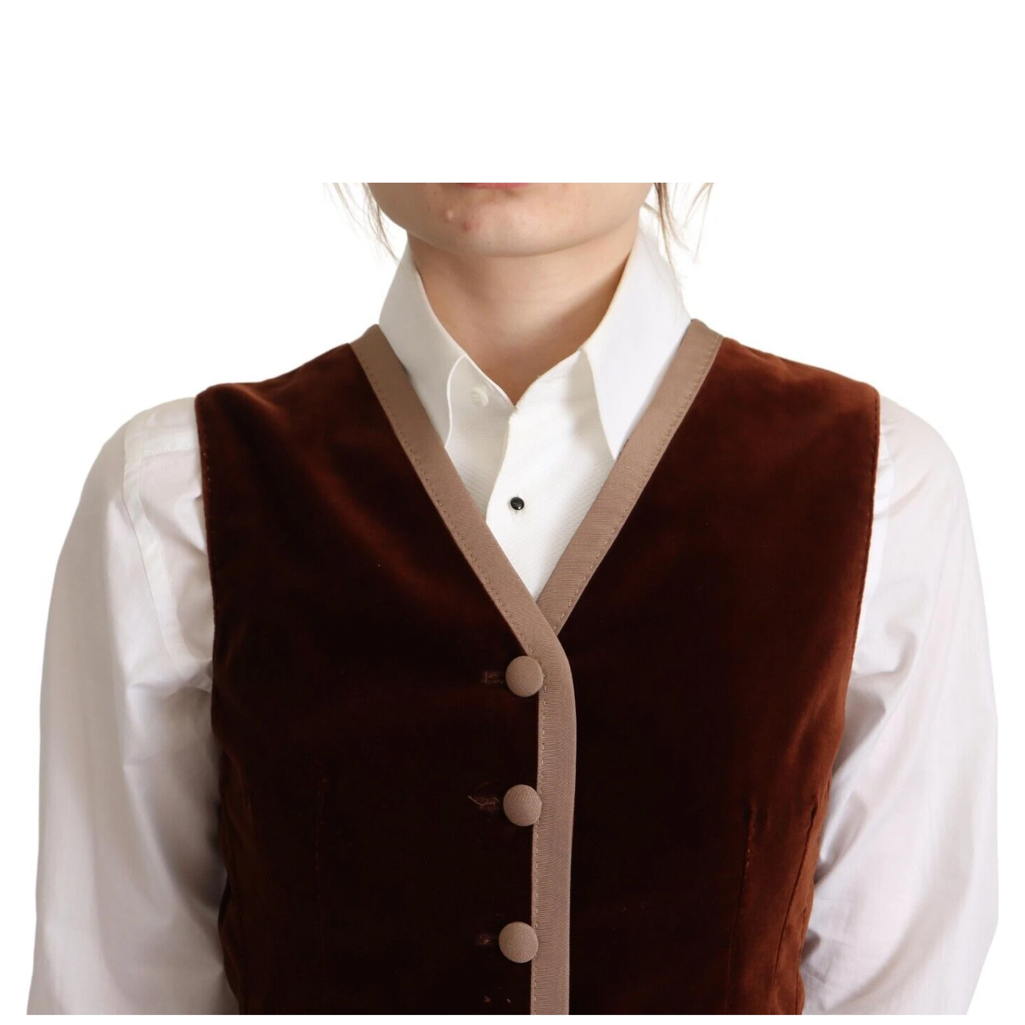 Bordeaux Velvet Cotton V-neck Sleeveless Vest Top