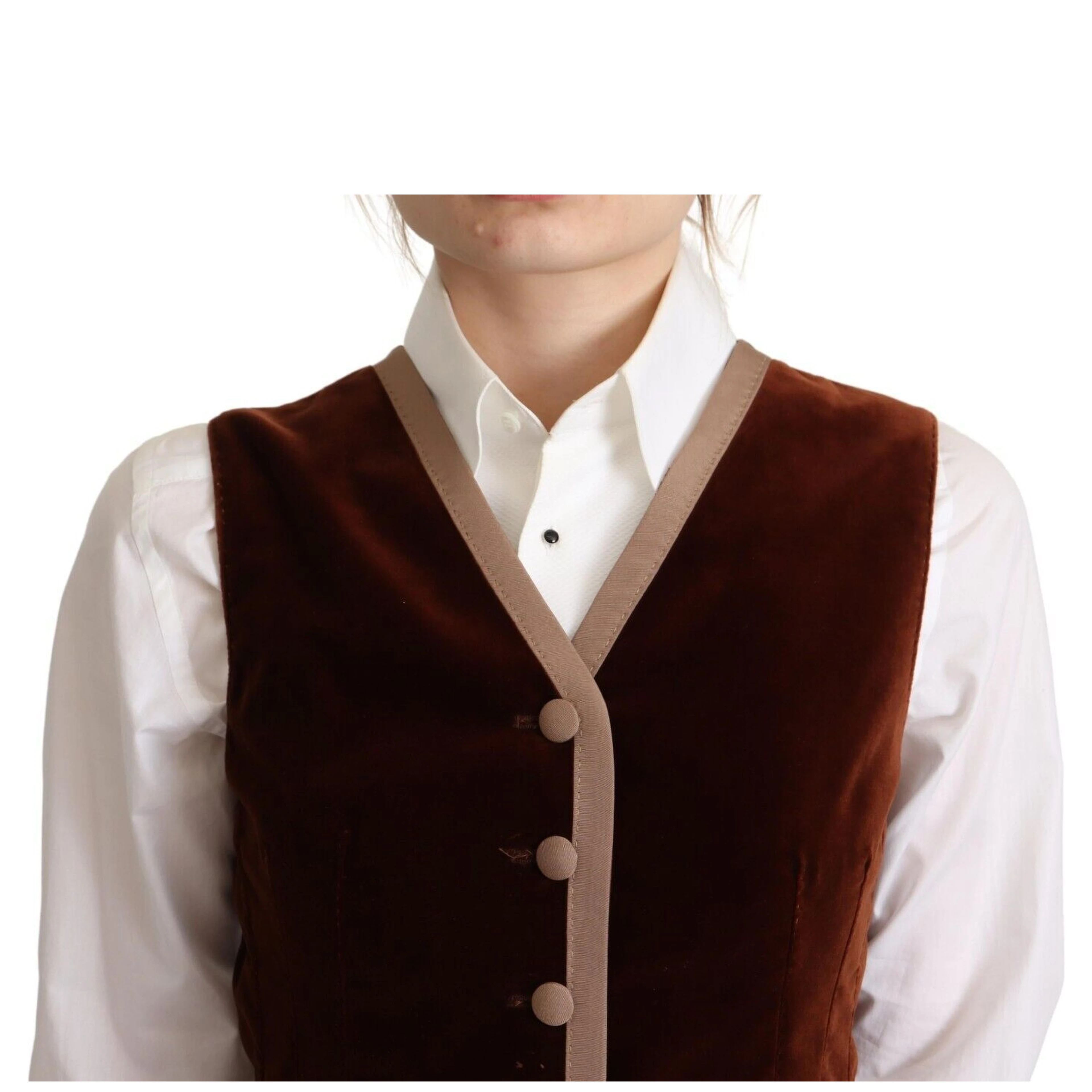 Bordeaux Velvet Cotton V-neck Sleeveless Vest Top