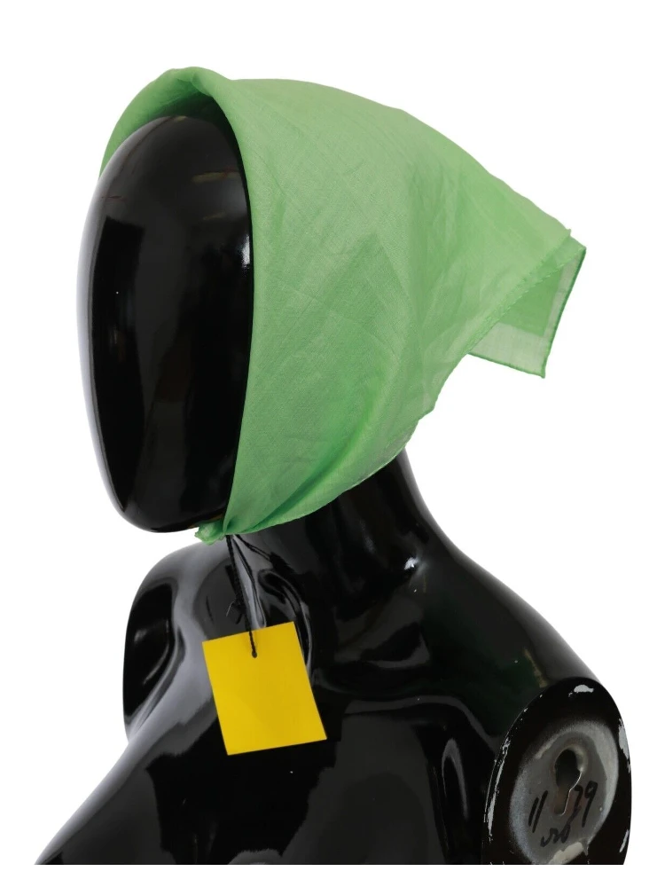 Apple Green Linen Square Foulard Head Wrap Scarf