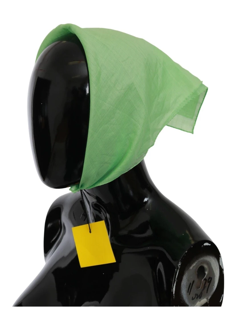 Apple Green Linen Square Foulard Head Wrap Scarf