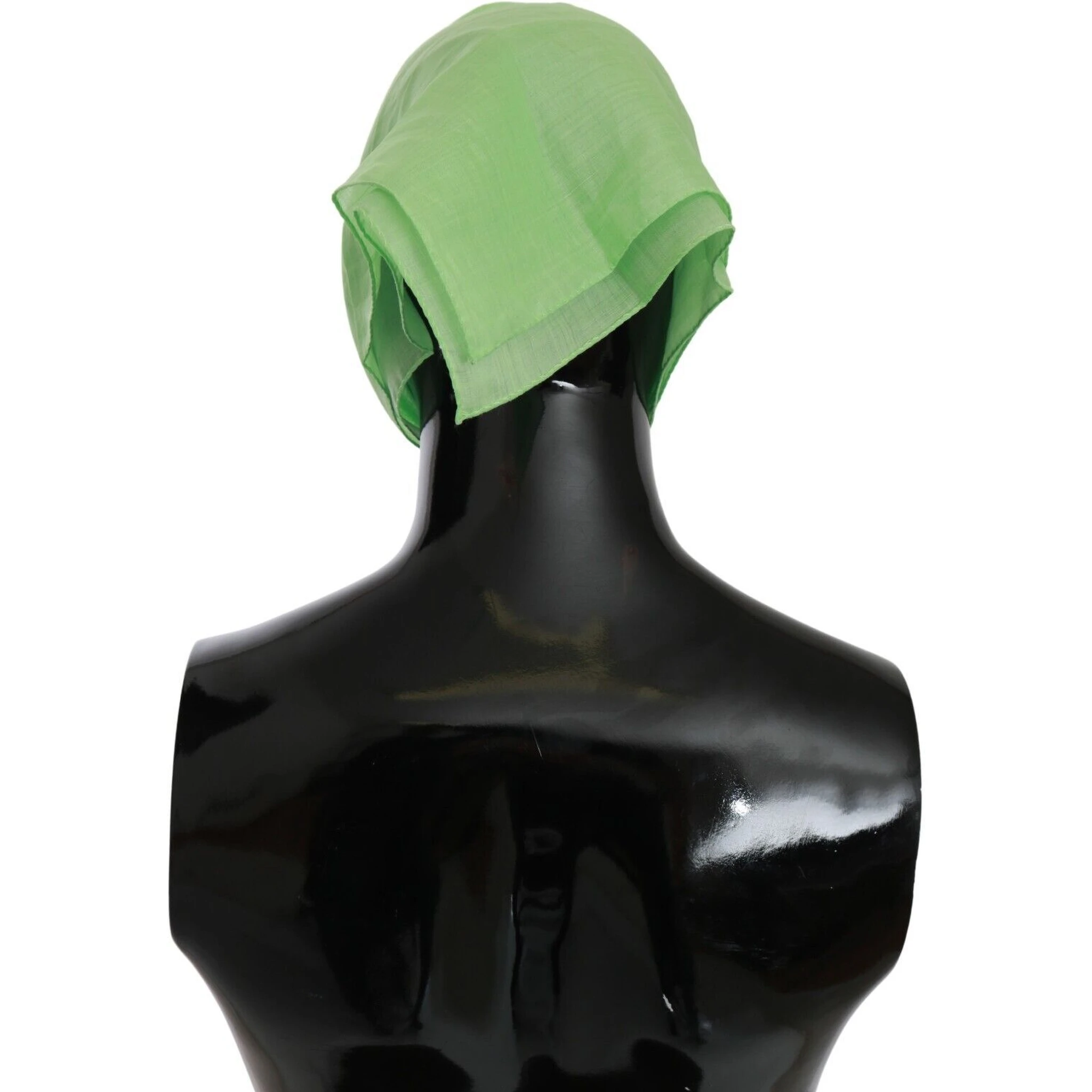 Apple Green Linen Square Foulard Head Wrap Scarf