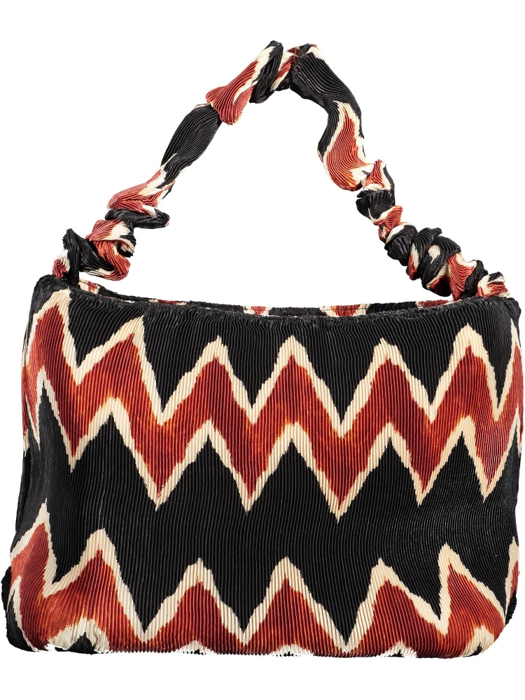 Pleated hobo shoulder bag with a zigzag pattern alternative