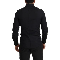 Black Cotton GOLD Slim Fit Dress Shirt