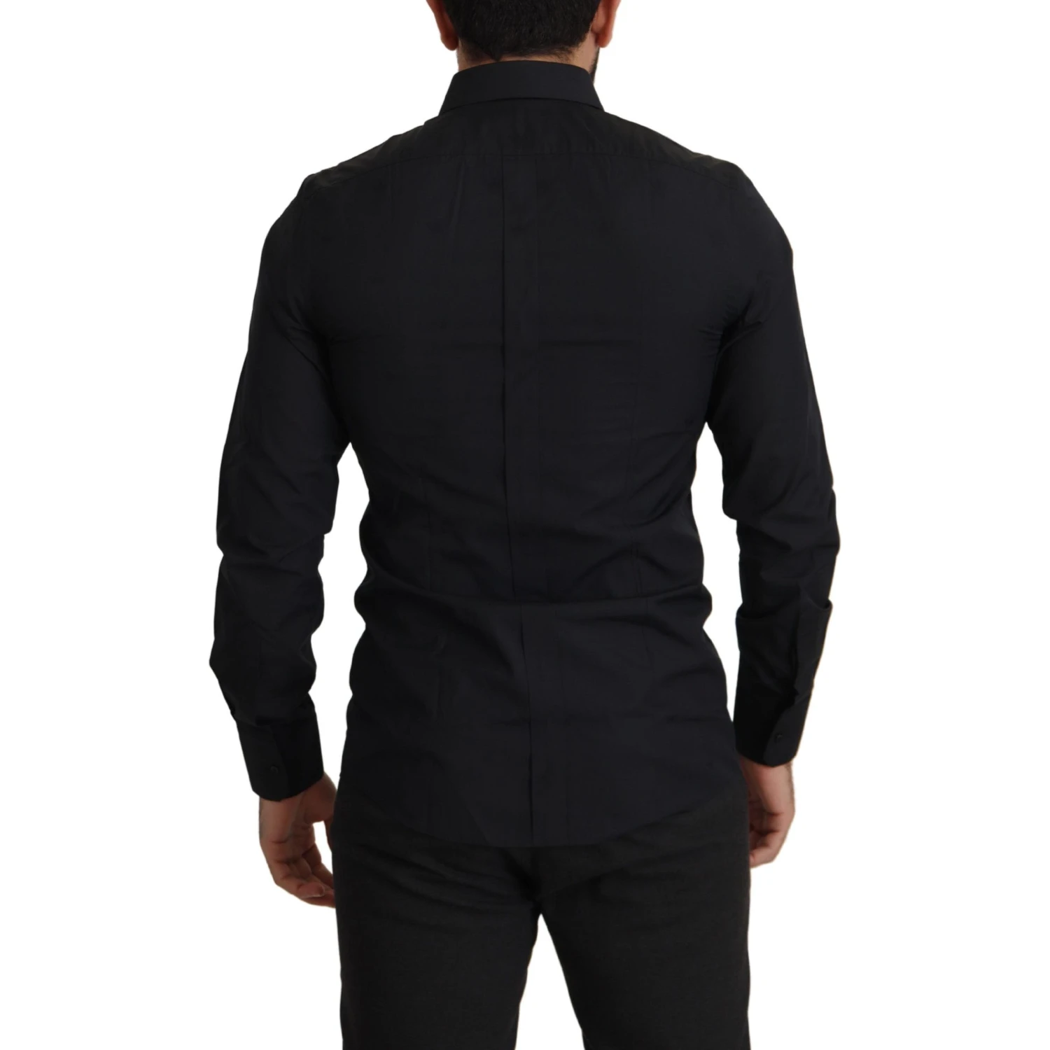Black Cotton GOLD Slim Fit Dress Shirt