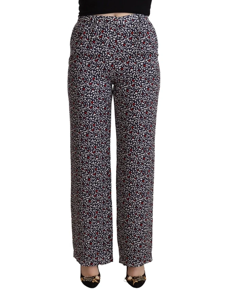 Black High Waist Printed Straight Pants