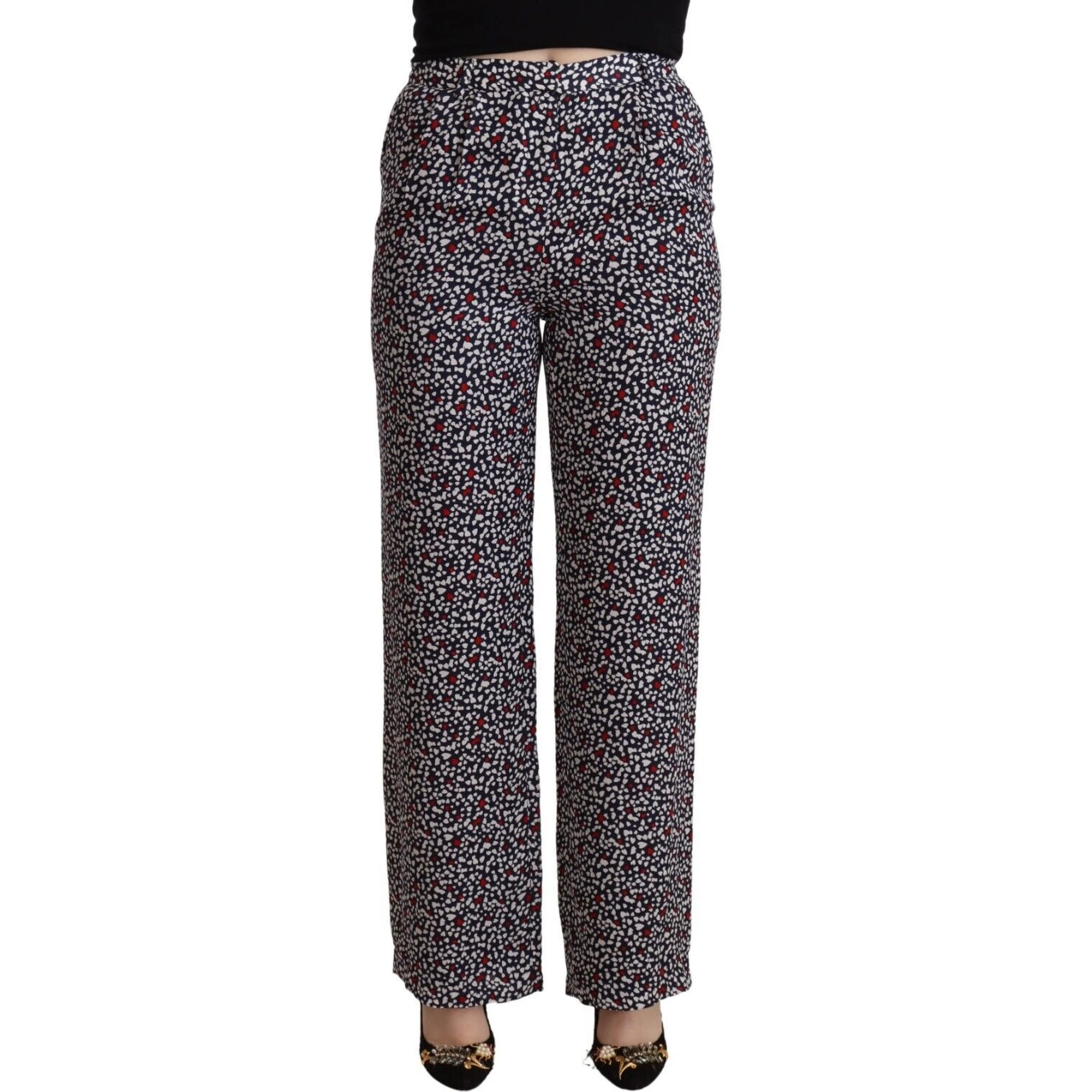 Black High Waist Printed Straight Pants