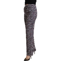 Black High Waist Printed Straight Pants