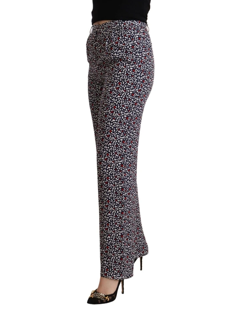 Black High Waist Printed Straight Pants