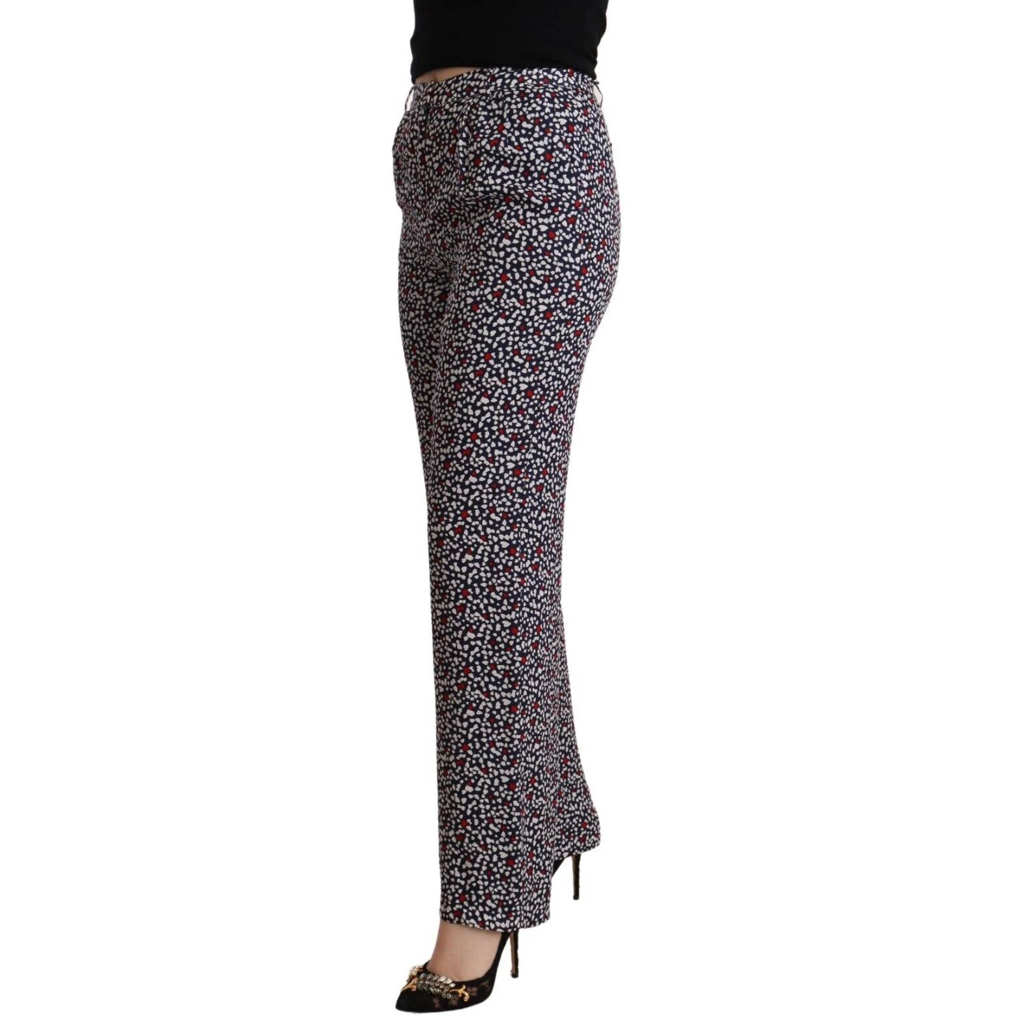 Black High Waist Printed Straight Pants