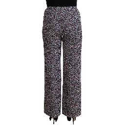 Black High Waist Printed Straight Pants