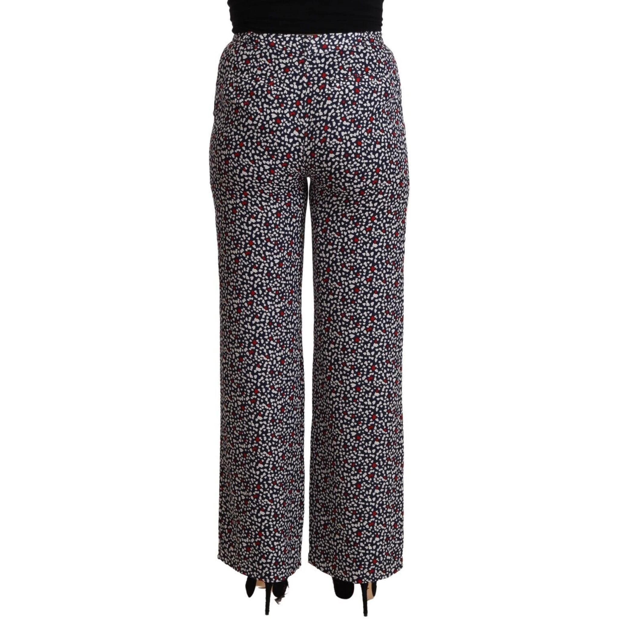 Black High Waist Printed Straight Pants