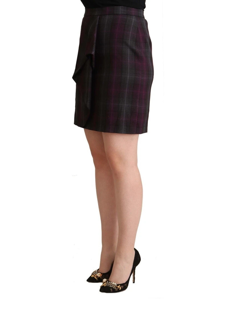 Multicolor Checkered Ruffle High Waist Mini Skirt