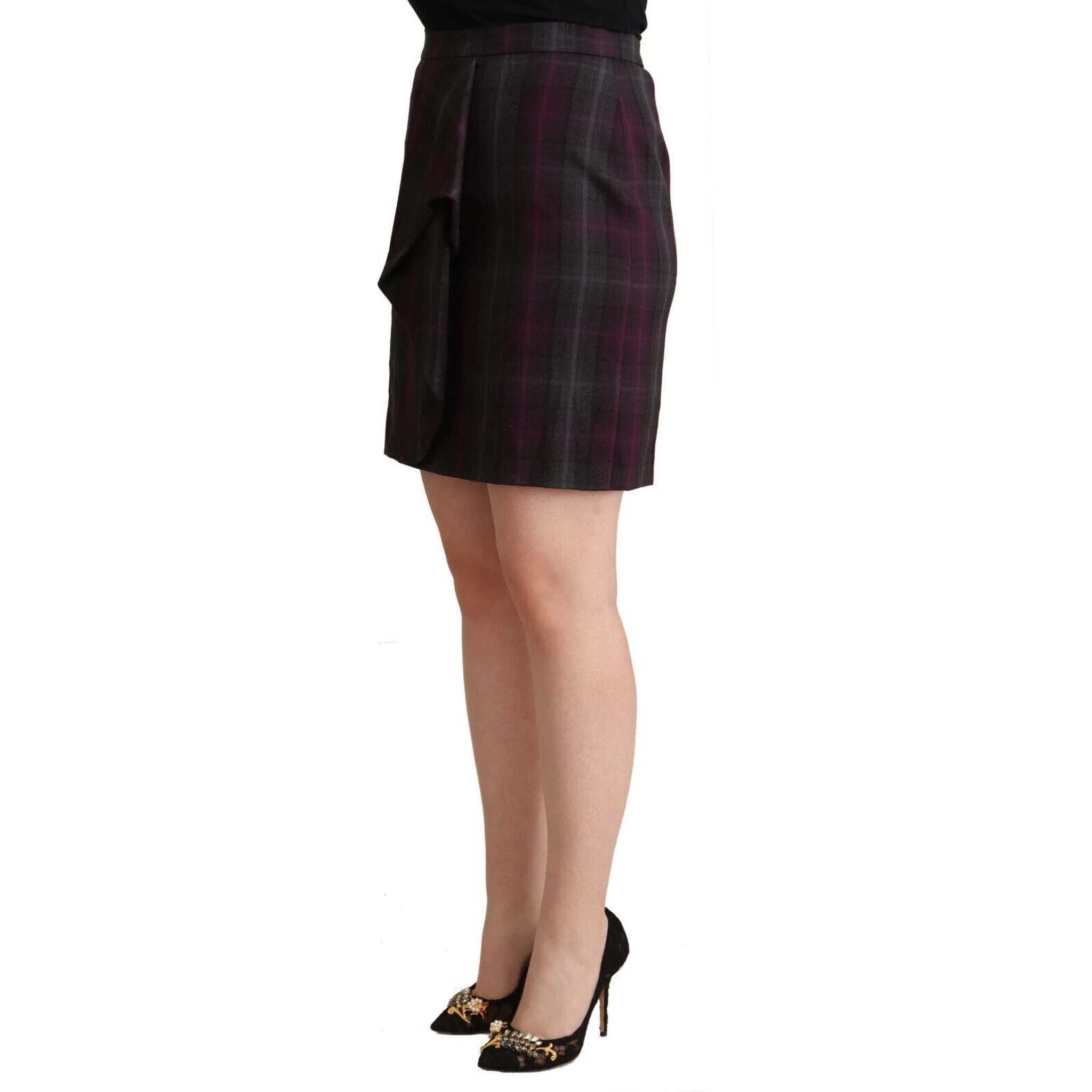 Multicolor Checkered Ruffle High Waist Mini Skirt