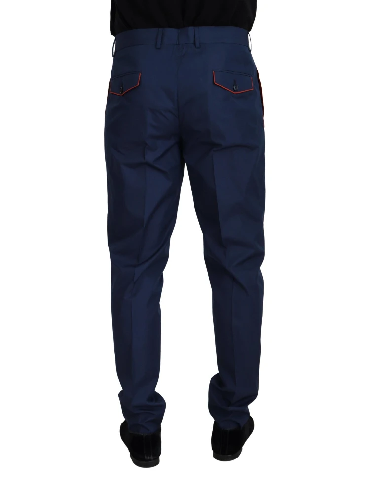 Blue Cotton Silk Trousers Chinos Pants alternative