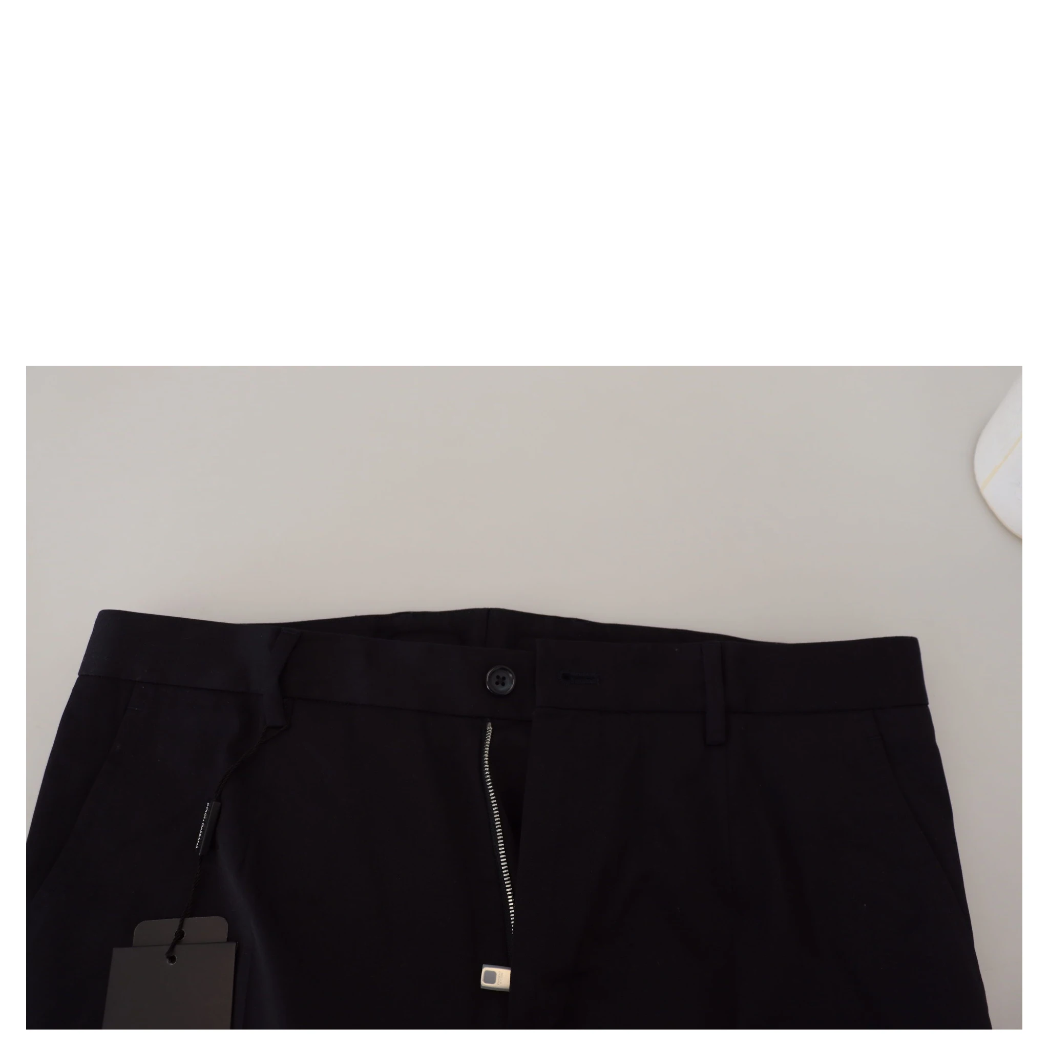 Blue Stretch Cotton Slim Trousers Chinos Pants