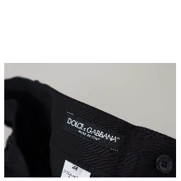 Blue Stretch Cotton Slim Trousers Chinos Pants