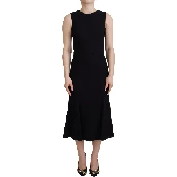 Black Dress Sheath Flare Viscose Dress