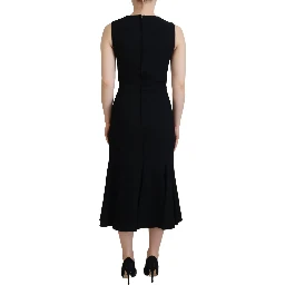 Black Dress Sheath Flare Viscose Dress
