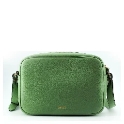 Mint Green Calf Leather Camera Shoulder Bag