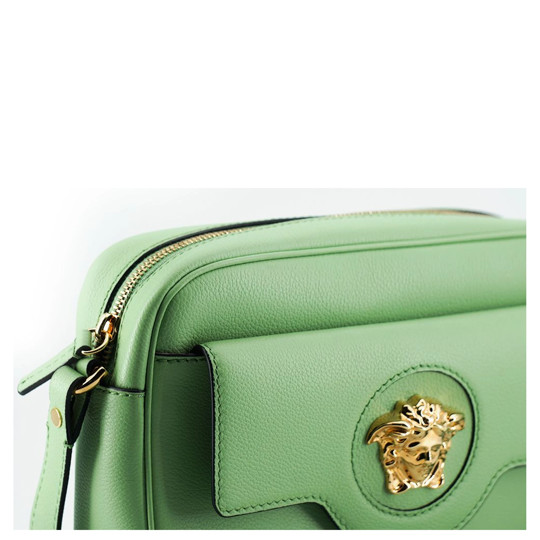 Mint Green Calf Leather Camera Shoulder Bag