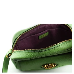 Mint Green Calf Leather Camera Shoulder Bag