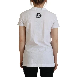 White Short Sleeve V-neck Cotton Top Blouse T-shirt