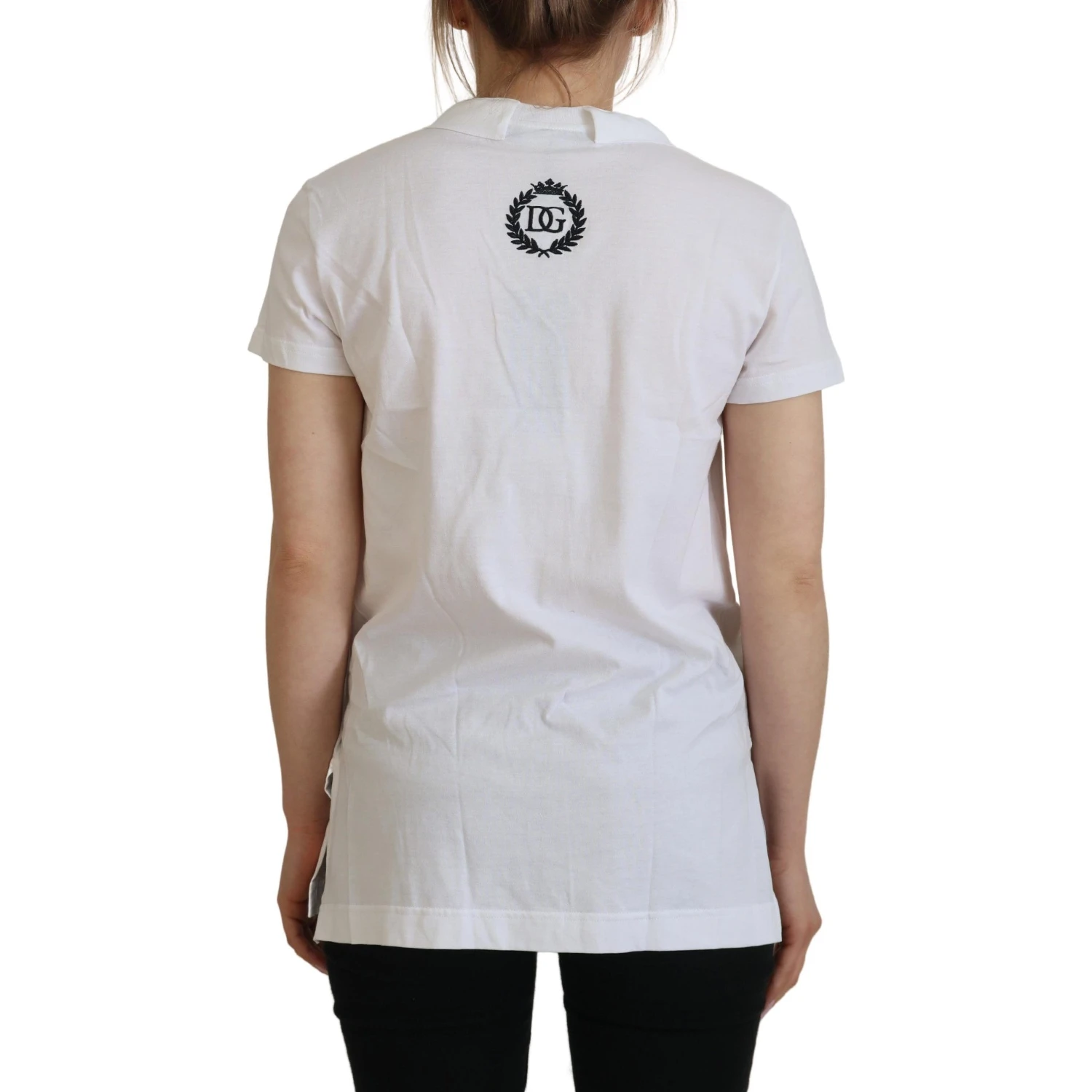 White Short Sleeve V-neck Cotton Top Blouse T-shirt