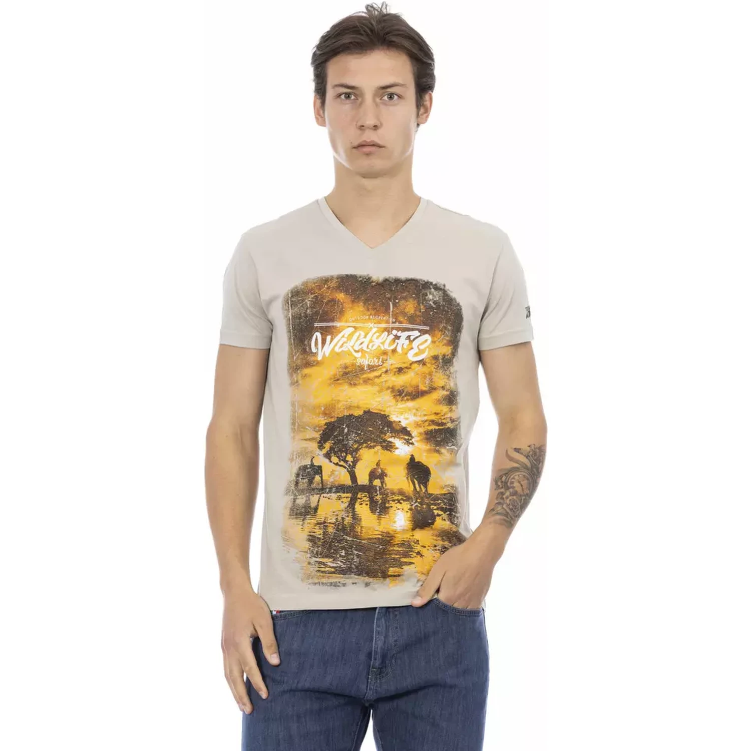 Beige Cotton T-Shirt